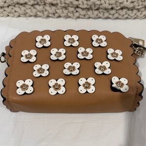 Zara Brown Floral Embellished Women's Bag